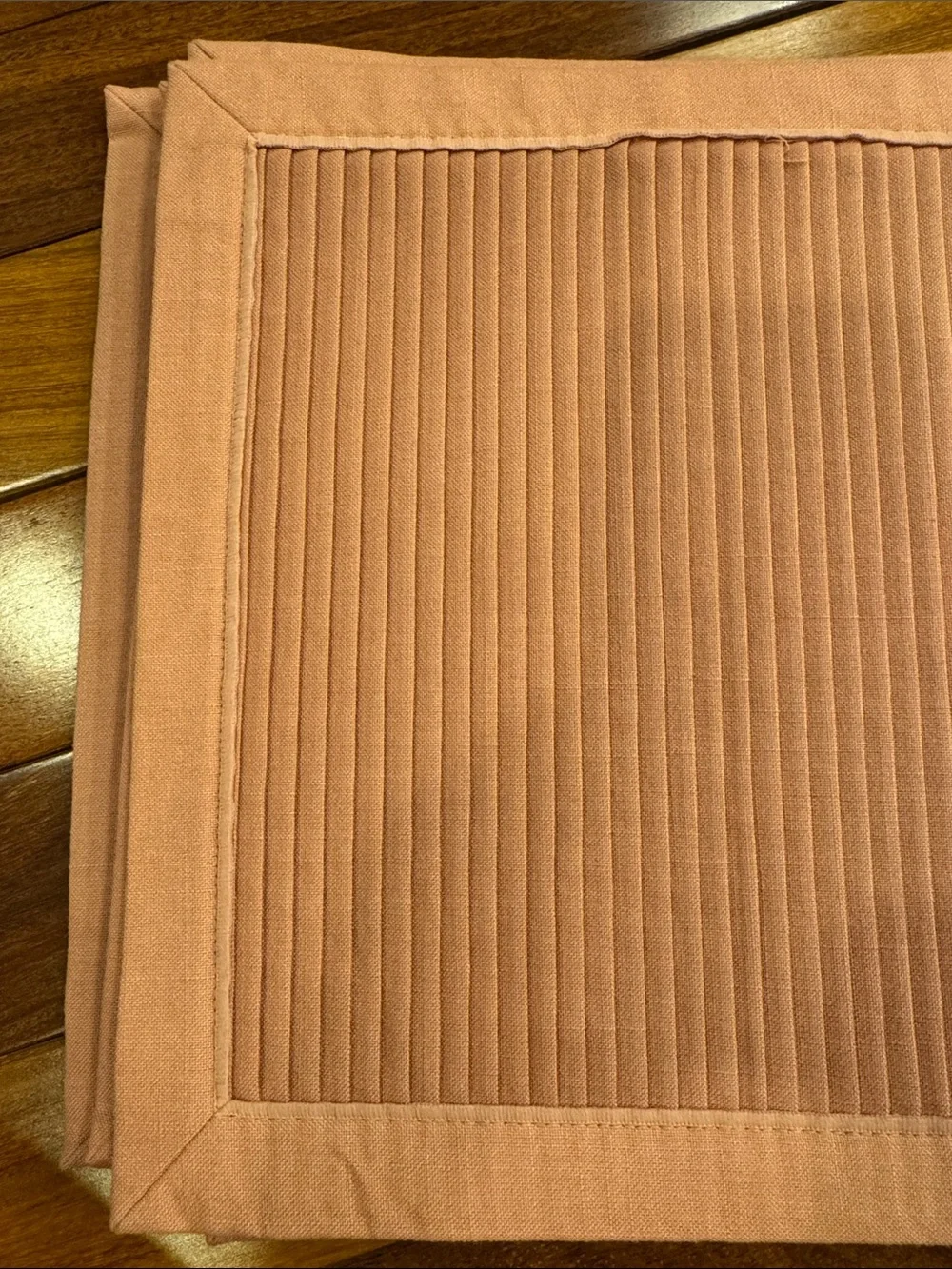 Dusty Rose Quilted Placemat Set - Ribbed Texture